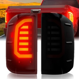 Black Smoke LED Tail Lights For 2014-2018 Chevy Silverado 1500 & 19 2500/3500 HD