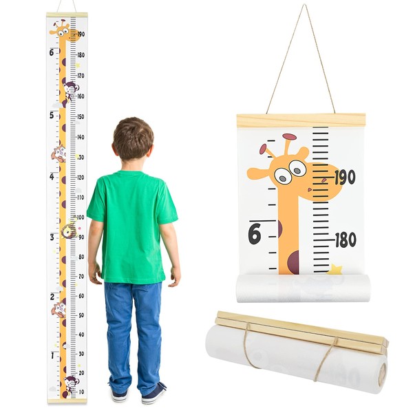 Height Charts for Kids, 200 * 20cm Canvas Wall Hanging Kids Growth Chart Nursery Height Measuring Ruler for Boys Child Kids Girls Teen, Nursery Wall Decoration