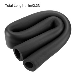 QUARKZMAN Pipe Insulation Foam 19 mm ID 45 mm OD 1 m Long Non-Slip Foam Hose for Grip Support Cover Bicycle Grips Pipe Insulation Handlebar Grips Heating, Black