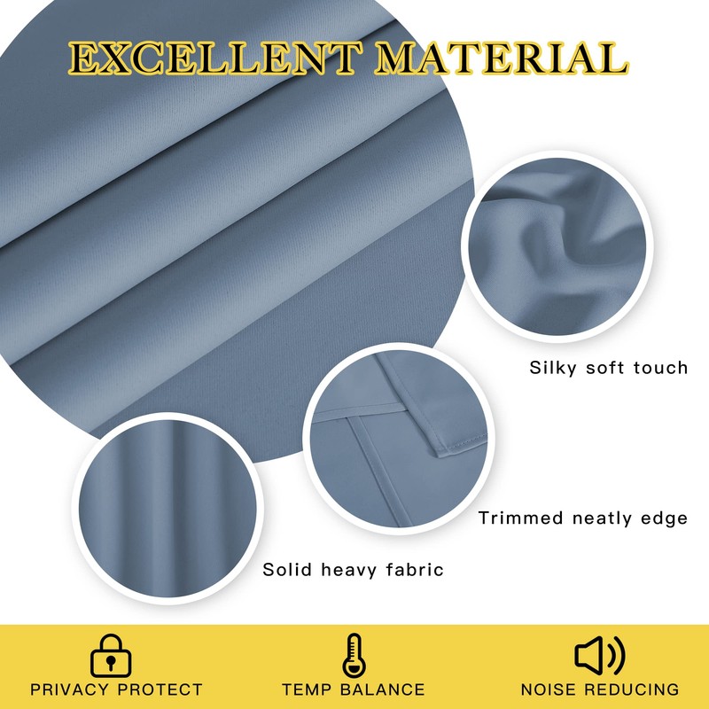 NICETOWN Blackout Drapery Door Curtain for Bedroom - Grommet Window