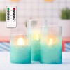 Crystal Club Flickering Flameless Candles with Timer, Real Wax Glass