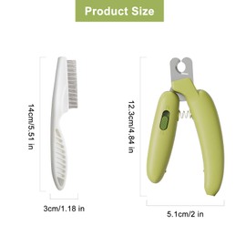 RZMZBY Stainless Steel Nail Clippers for Cats, Cats, Nail Clippers, Professional Trimmer Tool for Grooming with Flea Comb, for Medium and Small Pets Claw Care