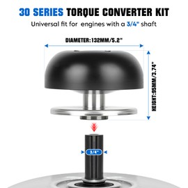 Super 30 Series Torque Converter Driver Clutch 3/4" Bore Go Kart Clutch with Belt for Coleman CT200U BT200X Mini Bikes for Manco Go Kart for Murray Go Kart for Predator 196/224cc Small Clone Engines