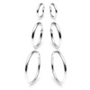3 Pairs Sterling Silver 3mm Hoop Earrings Set for Women