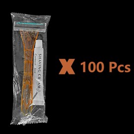 (100 Pack) Kheoxusa Twin Blade Disposable Razor,2 Blade Disposable Razor,Two Blade Disposable Razor,Double Blade Disposable Razors Individually Wrapped for Men,Women,Hotel, Airbnb,Tattoo,Travel-Coffee