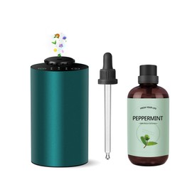 Waterless Diffuser,Metal Housing Waterless Essential Oil Diffuser with 120ml Essential Oil,Battery Operated Lasts 48 H, Car Diffuser with 4 FL.OZ Oil 10/30/90s Spray Setting