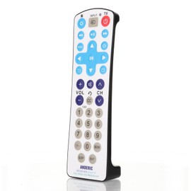 Anderic EzWipe Smart TV 1-Device Universal Remote Control with Easy Wipe Membrane Surface with Home Key and Directional Pad - Works All TV Brands - Hospitality - RR1003