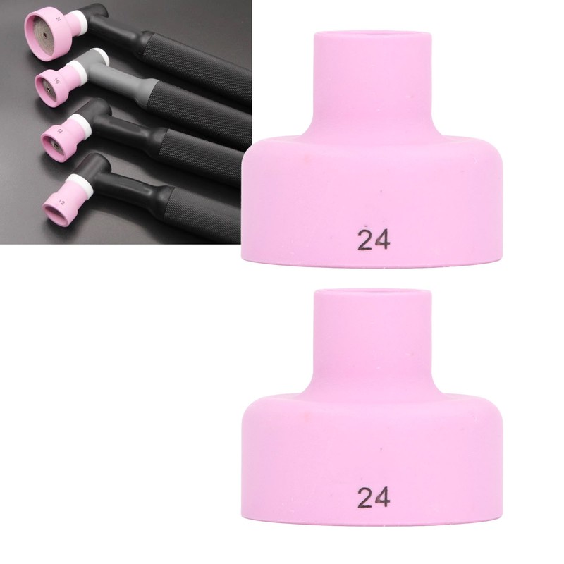 2Pcs TIG Welding Cup 24# Ceramic Nozzle 2.4mm Center Hole