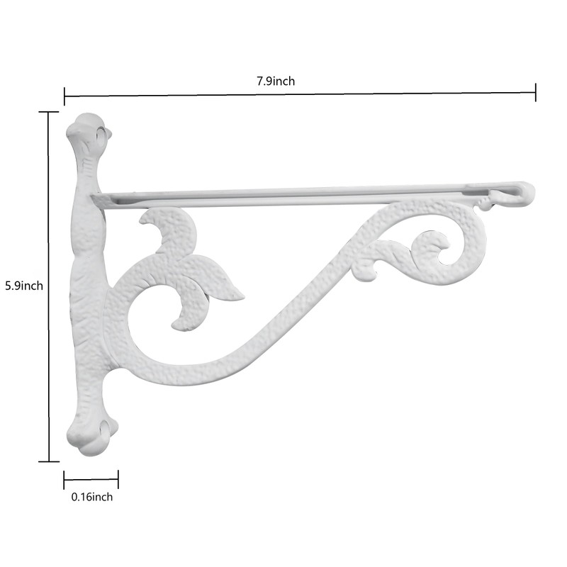 khtumeware 4 Pack Heavy Duty Hammered White Shelf Brackets 8