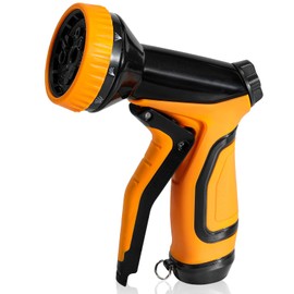 SANAOIND Heavy Duty Metal Garden Hose Nozzle,9 Adjustable Spray Patterns,High Pressure Hose Nozzle Sprayer with Front Trigger & Non-Slip Handle,for Watering Plants,Washing cars & Pets