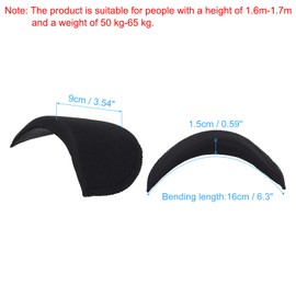 PATIKIL 1 Pair Shoulder Pads Costume Breathable Sponge Pads Reusable Removable for Women Clothing Men Blazer Suit Coat Sewing Black