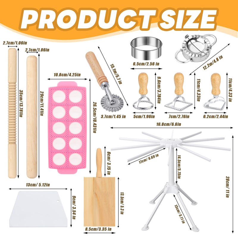 12 PCS Pasta Maker Tool Set Include 1 Pasta Drying