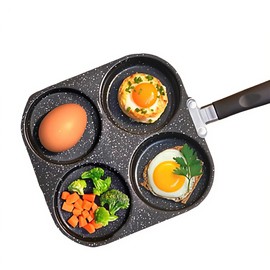 4-Cup Non-Stick Aluminum Egg Pan – BPA-Free Coating for Healthy Cooking – Ideal for Poached Eggs, Omelets & Mini Frittatas