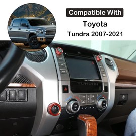 Aunginsy Car Centre Console Sound Volume Knob Covers Fit Toyot@ Tundra 2007-2021 Aluminum Alloy Car Volume Knob Protection Ring Multimedia Sound Volume Tune Knob Cover Ring Trim Interior Accessories
