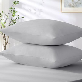 Tifschlaf Light Grey Pillowcases 2 Pack - Standard Size Pillow Covers Pack of 2 - Bedding Pillow Cases 2 Pack with Envelope Closure, 100% Brushed Microfiber, 50x75 cm