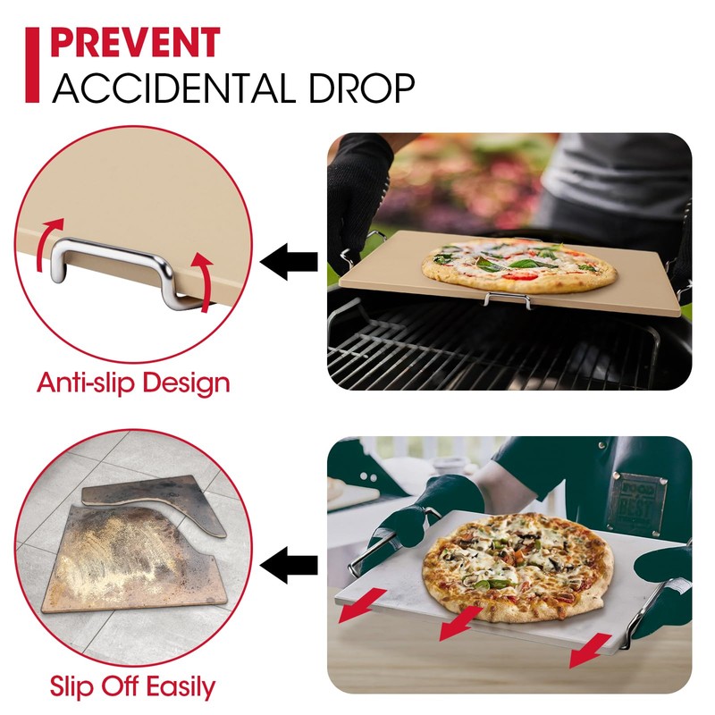 Unicook Pizza Stone for Oven and Grill, 15 x 12