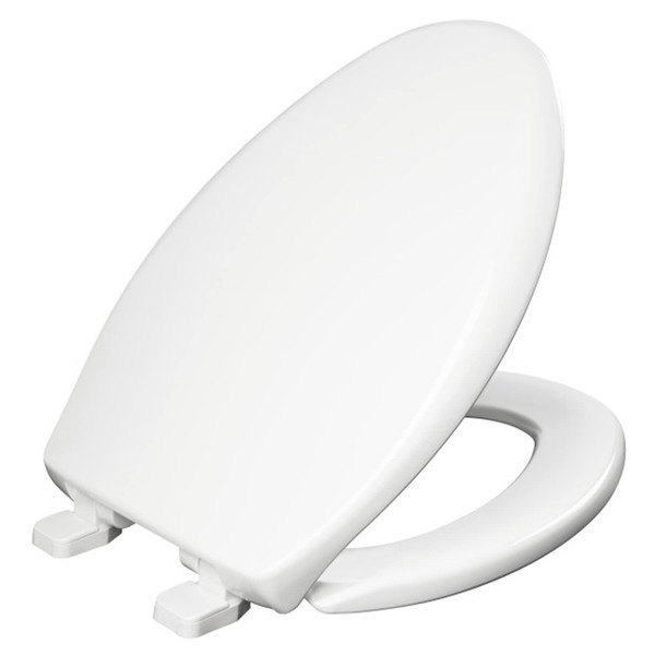 MAYFAIR 18100SL 000 Collins Slow Close Plastic Toilet Seat that will Never Loosen, with Super Grip Bumpers, ELONGATED, Long Lasting Solid Plastic, White