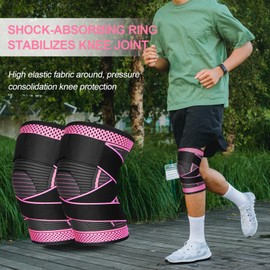 Ruilaibao Knee Braces for Knee Pain 2 Pack Adjustable Knee Support for Women and Men Knee Compression Sleeves with Straps for for Sports, Running, Meniscus Tear, ACL, PCL, Arthritis (Blue, Small)