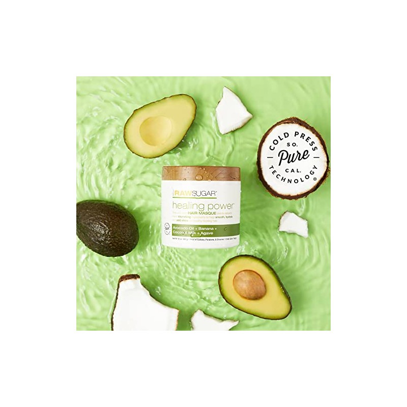RAW SUGAR, Healing Power, Mascarilla Reparadora para Cabello, con Aceite