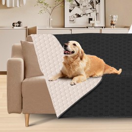 UNOSEKS Waterproof Dog Blanket, Dog Blanket, Couch, Cat Blanket, Washable Sofa Protection for Sofa, Bed & Car, Dog Mat, Scratch-Resistant, Large Pet Blankets, Black, 100 x 127 cm