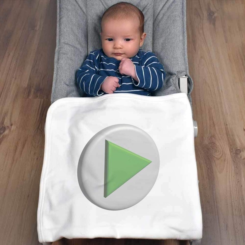 Azeeda 'Play Button' Cotton Baby Blanket/Shawl (BY00035310)