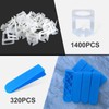 Tile Leveling System 1/16”Kit 1400pcs Tile Leveler Spacers Clips +320pcs