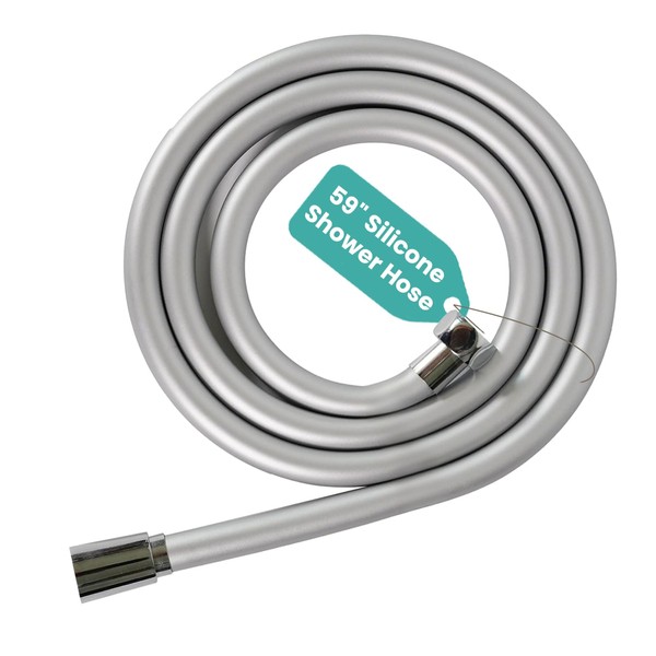 DLYYPLUS 59 Inches Silicone Shower Hose, Ultra-Soft Anti-Kink Designed Handheld