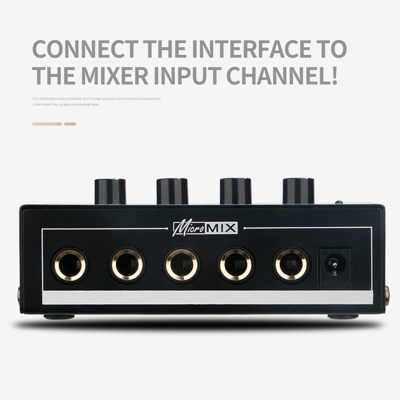 HSCLPM Headphone Amplifier with Audio Cable, HA400 4-Channel Metal Stereo