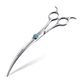 Fenice Professional Grooming Curved Shear: 45 Degree Super Curves Scissors for Dogs 7.5" Big Arc Curved Shears Made Of Japanese 440C Stainless Steel