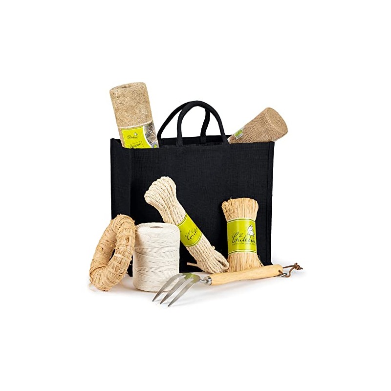 La Cordeline Black Jute 25 Litre Comfort Handle Shopping Bag,
