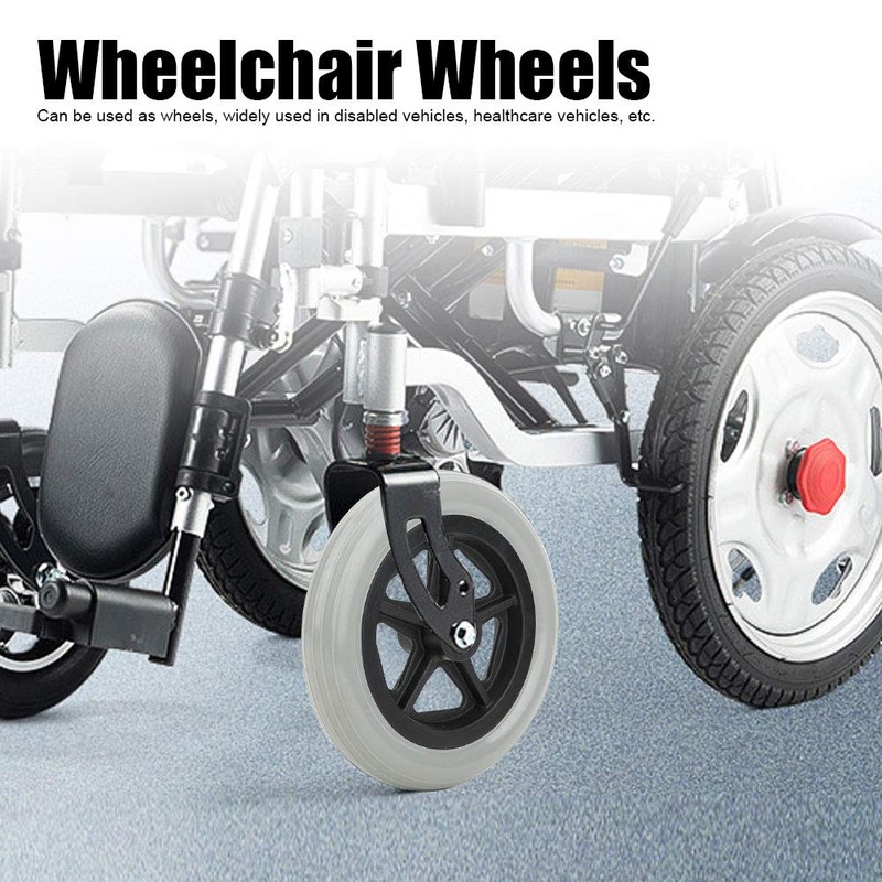 Wheelchair Front Wheels, 7 Inch Front Caster Disabled Anti-Slip Rubber