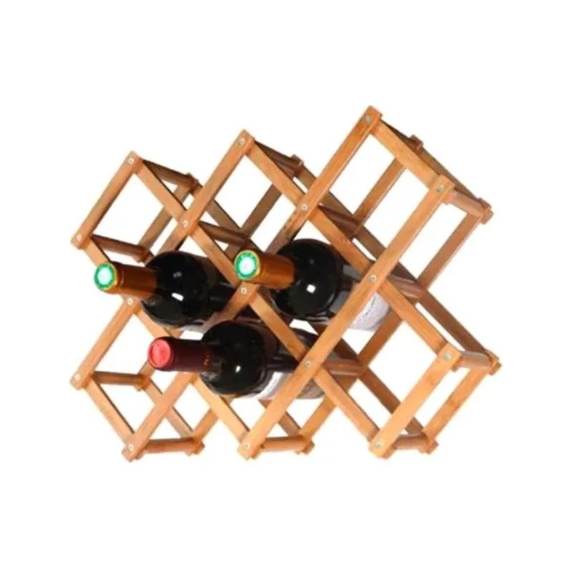 Procook Cava Porta Botellas Bastidor De Bambu Soporte 10 Botelllas