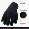 RefrigiWear Warm Dual-Layer Black Knit Gloves with Soft Built-in Liner