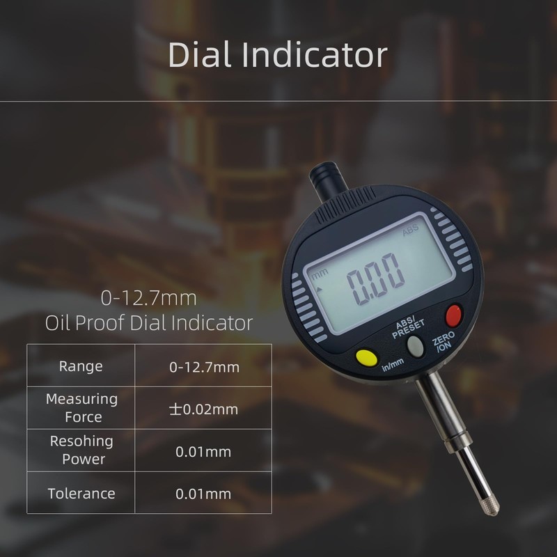 Electronic Digital Dial Gauge,with A Range of 0.5in/12.7mm and A
