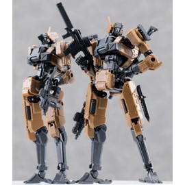 BEERISE Sheik Mainland Fenrir 1/18 Scale Model Kit, Desert Yellow 2-in-1 Squad Building Set, Fully Articulated Mecha Action Figure with POK Joints, Ages 15+, 4.33 Inches, Hobby Craft Collectible