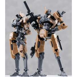 BEERISE Sheik Mainland Fenrir 1/18 Scale Model Kit, Desert Yellow 2-in-1 Squad Building Set, Fully Articulated Mecha Action Figure with POK Joints, Ages 15+, 4.33 Inches, Hobby Craft Collectible