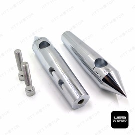 XKMT-Chromed Spike Handelbar Pullback Risers 1" (25mm) Hole 6"Rise 9"Overall Height Compatible With Yamaha V-Star 650 1100 Classic Custom Silverado/Road Star 1600 1700 [B018QJORMS]