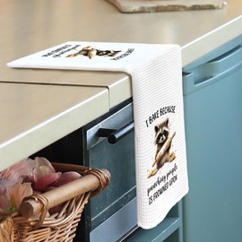 shiviody Funny Raccoon Kitchen Towels - Adult Humor Dish Towels, Housewarming Gifts, Sarcastic Raccoon Decorative Absorbent Dishcloths Hand Towels for Cooking Baking Decor 16x24 Inches