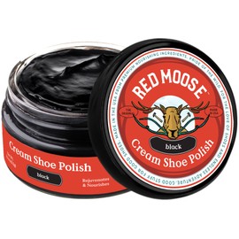RED MOOSE Premium Boot and Shoe Cream Polish Black - Made in the USA