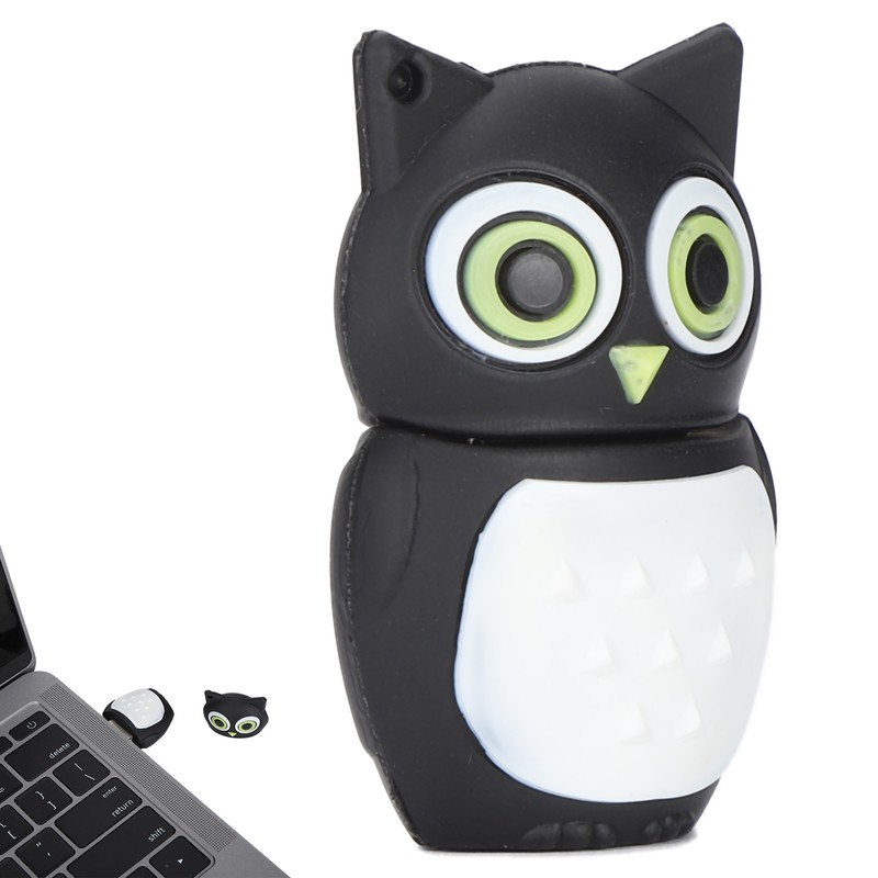 Cartoon U Disk Black Owl Appearance High Speed Bulk Storage