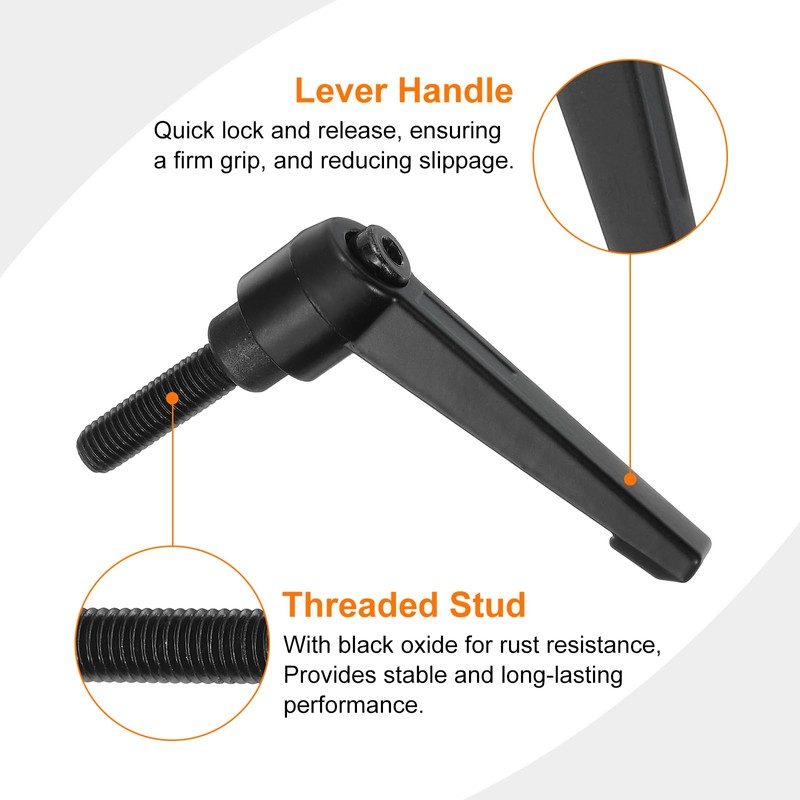 sourcing map 4Pcs M8 x 25mm Adjustable Knobs Handle Male