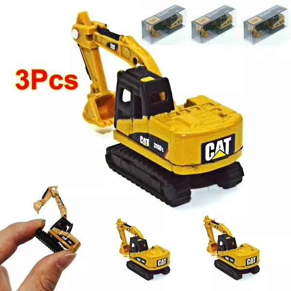 Unbranded 3Pcs 1/160 Scale Miniature Excavator Engineering Vehicle Diecast Model
