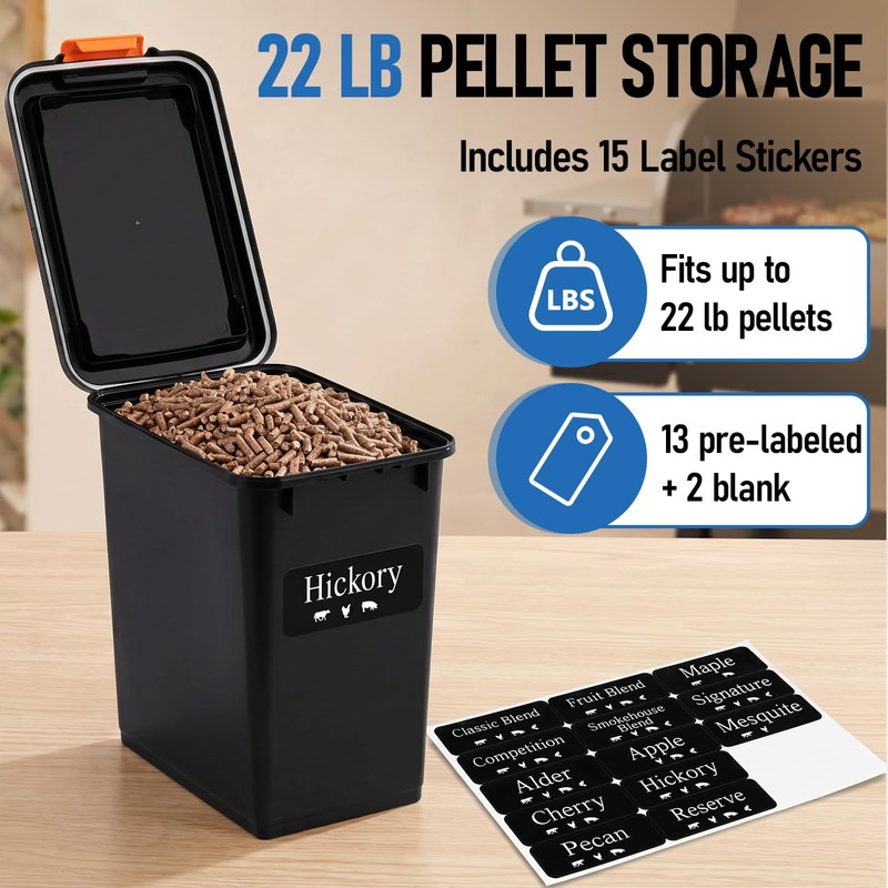 Maxdot Magnetic Grill Organizer Kit with 22 lb Pellet Storage
