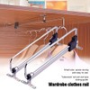 Telescopic Closet Hanger Rail, Retractable Wardrobe Closet Pull Out Rod