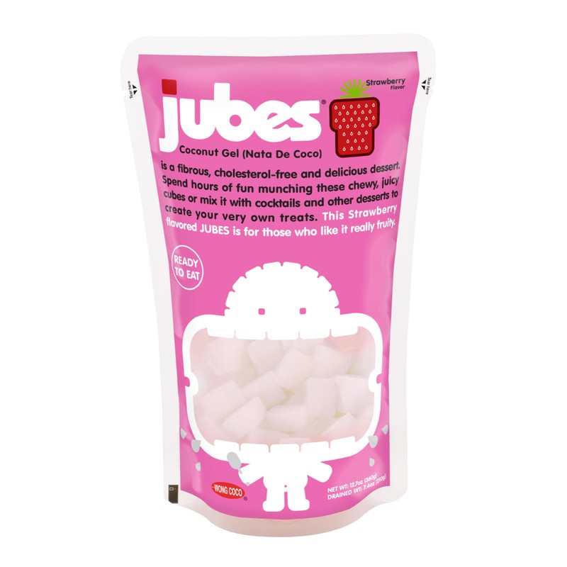 Jubes Strawberry Nata De Coco Jelly Cubes (12.7 oz, Pack