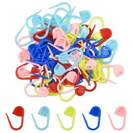 HQdeal Knitting Accessories, Pack of 60 Stitch Markers, Multicoloured Crochet Needle Clip, Crochet Hook Set for Knitting Crochet