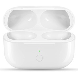 Airpods Pro Charging Case, Airpods Pro Charger, Replacement for Airpods Pro Wireless Charging Case with Bluetooth Pairing Button, Charger for Air Pods Pro Earphones, No Earphones (White) (Off-white)