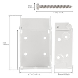 HOJLKLD 4 Pcs Blinds Brackets, 2 Inch White Window Blinds Headrail Bracket for Low Profile Blinds, Metal Window Blind Brackets with 304 Stainless Steel Screws