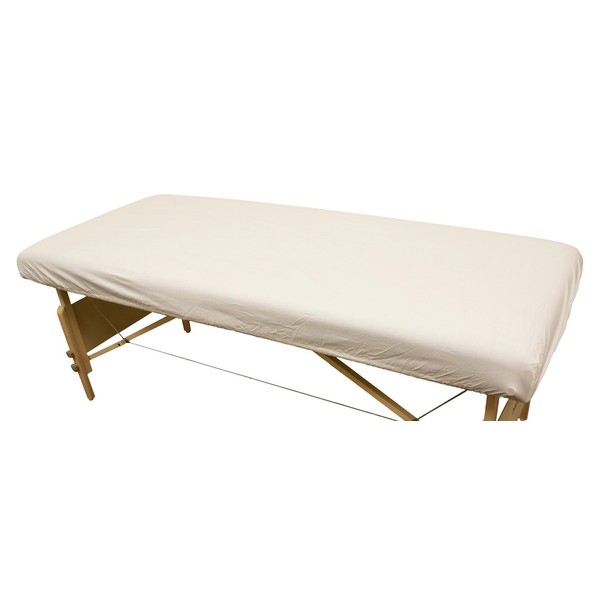 Body Linen Simplicity Poly Cotton Massage Table Fitted Sheet 180 Thread Count - Natural