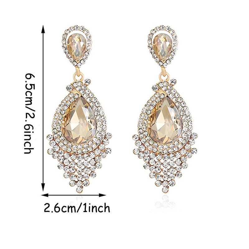 JWICOS Bridal Wedding Earrings for Women Brides Crystal Rhinestones Dangle